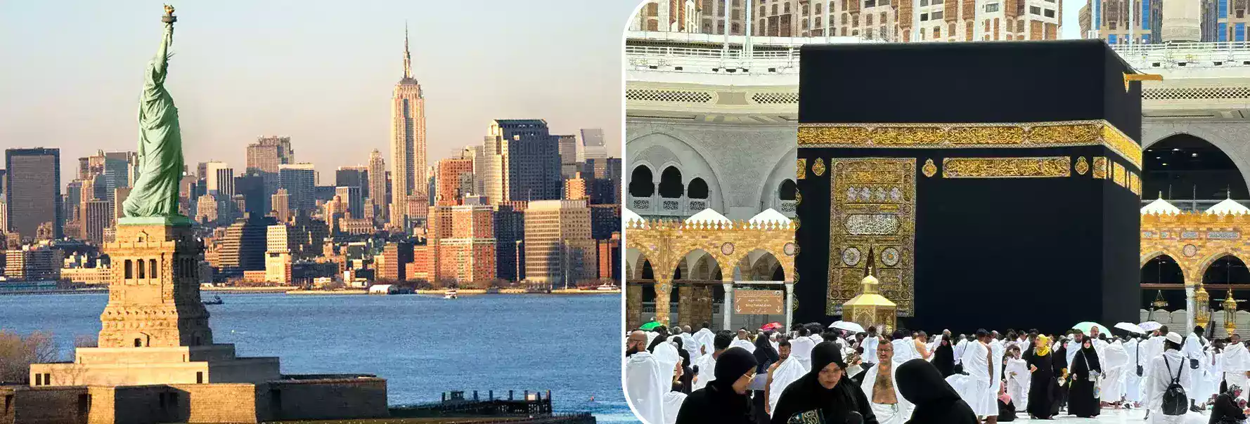 statue of liberty and kabbah View