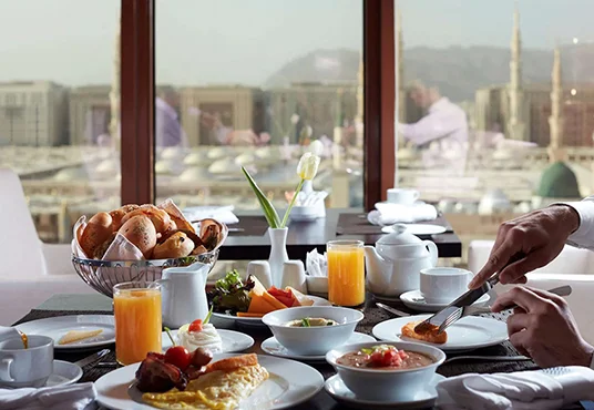 breakfast at Hilton Hotel in Makkah